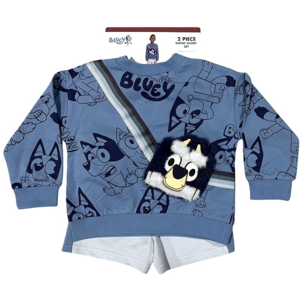 HIS International Toddler Boys Character Sweatshirt & Sweat Short Set - Bluey